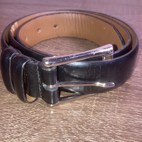 EUC Allen Edmonds Polished Cobbler Leather Dress Belt Black Size 34 Made in USA - Picture 1 of 8
